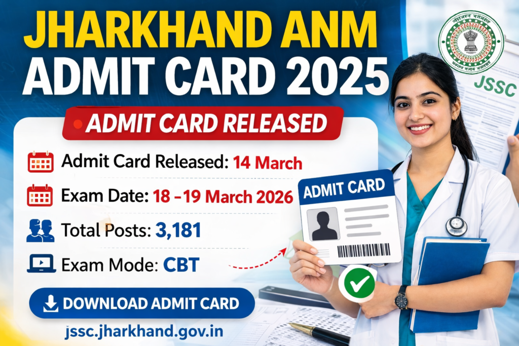 Jharkhand ANM Admit Card 2025